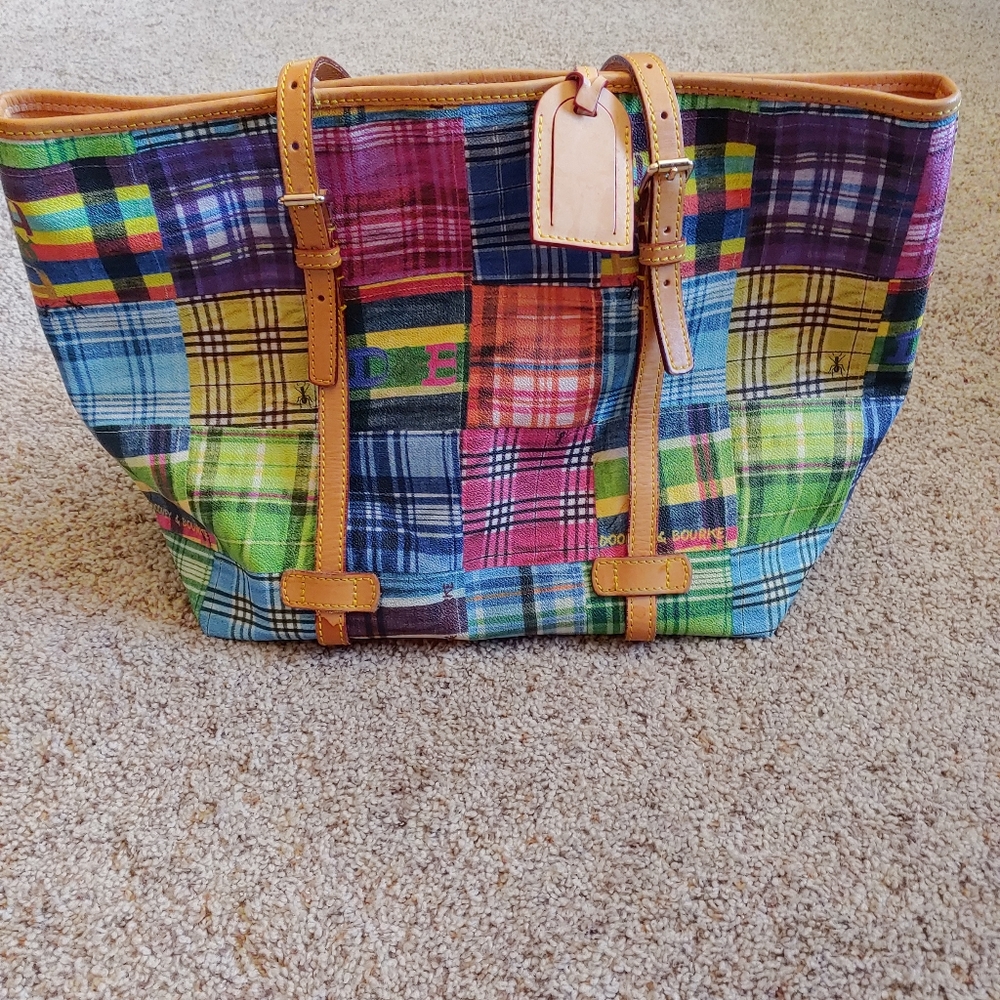 Dooney and Bourke purse/tote colorful plaid
